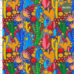 Cactus Garden Pearl of Dots Patterned Digital Printed Fabric