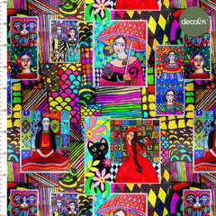 Digitally Printed Fabric with Mexican Fairytale Pattern