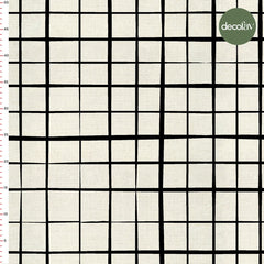 Modern Plaid Ecru Ground Patterned Digital Printed Fabric