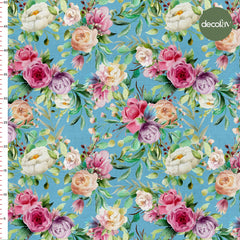 Digitally Printed Fabric with Watercoloured Patterns