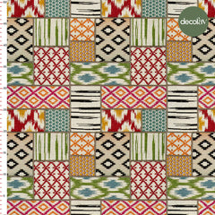 Patchwork Kilim Desenli Dijital Baskılı Kumaş - Decofav | Kırlent, Sofra Tekstili, Kumaş
