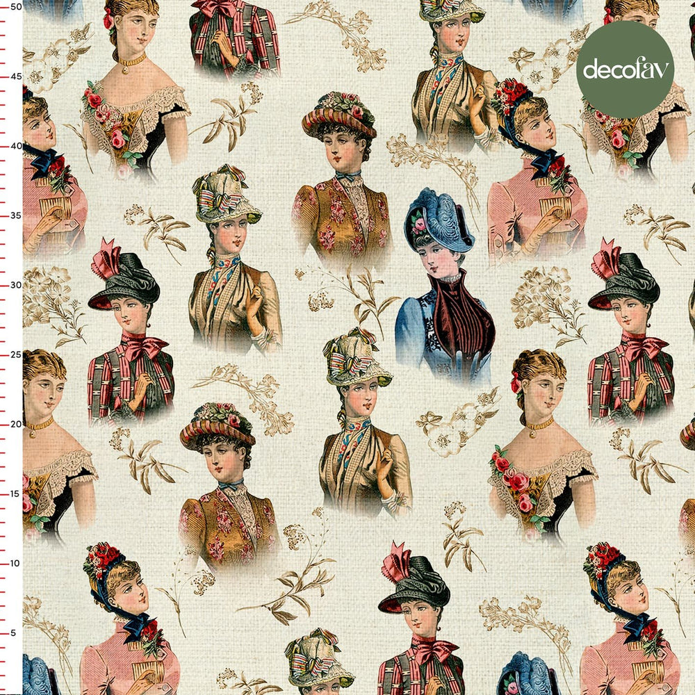 Vintage Zarafet Klasik Güzellik Desenli Dijital Baskılı Kumaş - Decofav | Kırlent, Sofra Tekstili, Kumaş