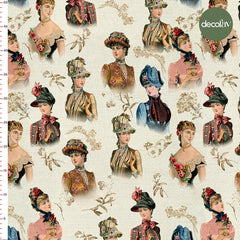 Vintage Zarafet Klasik Güzellik Desenli Dijital Baskılı Kumaş - Decofav | Kırlent, Sofra Tekstili, Kumaş