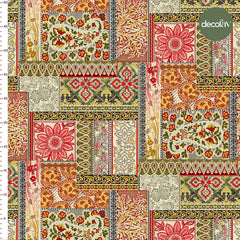 Patchwork Etnik Harmoni Desenli Dijital Baskılı Kumaş - Decofav | Kırlent, Sofra Tekstili, Kumaş