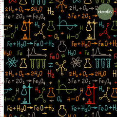 Digitally Printed Fabric with Chemistry Formula Pattern