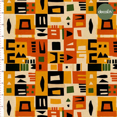 African Style Geometric Patterned Digital Printed Fabric