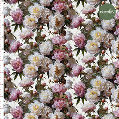 Oil Painted Elegant Rose Patterned Digital Printed Fabric