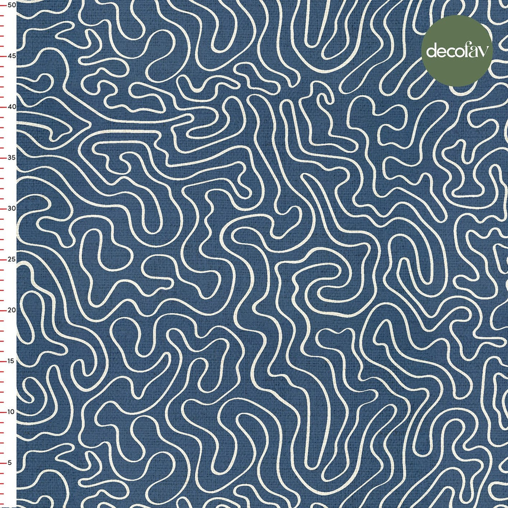 Soyut Abstrakt Çizgiler Desenli Dijital Baskılı Kumaş - Decofav | Kırlent, Sofra Tekstili, Kumaş
