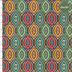 Geometrik Etnik Renkli Damla Desenli Dijital Baskılı Kumaş