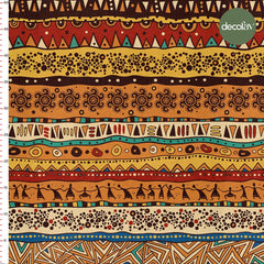 African Style Geometric Ethnic Patterned Digital Printed Fabric