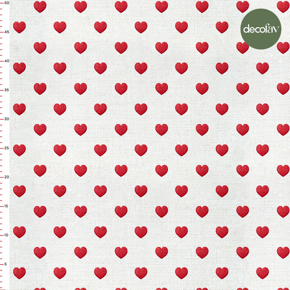 Kırmızı Kalp Rüyası Desenli Dijital Baskılı Kumaş - Decofav | Kırlent, Sofra Tekstili, Kumaş
