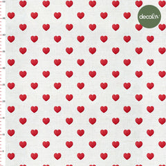Kırmızı Kalp Rüyası Desenli Dijital Baskılı Kumaş - Decofav | Kırlent, Sofra Tekstili, Kumaş