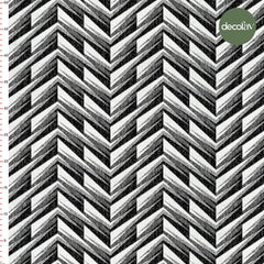 Zigzag Black and White Abstract Patterned Digital Printed Fabric