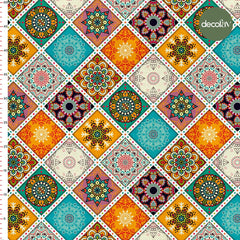 Geometric Colorful Ethnic Patterned Digital Printed Fabric
