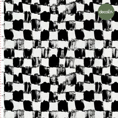 Fırça Efektli Dama Desenli Dijital Baskılı Kumaş - Decofav | Kırlent, Sofra Tekstili, Kumaş