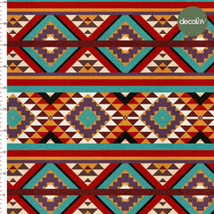 El Çizimi Kilim Etnik Geometrik Desenli Dijital Baskılı Kumaş - Decofav | Kırlent, Sofra Tekstili, Kumaş