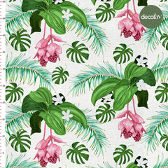 Tropik Yaprak Desenli Dijital Baskılı Kumaş