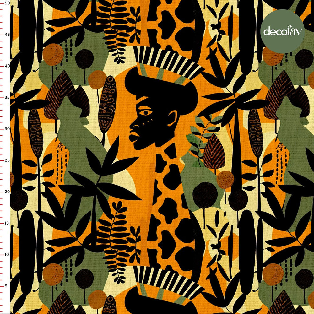 Modern Afrika Etnik Harmoni Desenli Dijital Baskılı Kumaş - Decofav | Kırlent, Sofra Tekstili, Kumaş