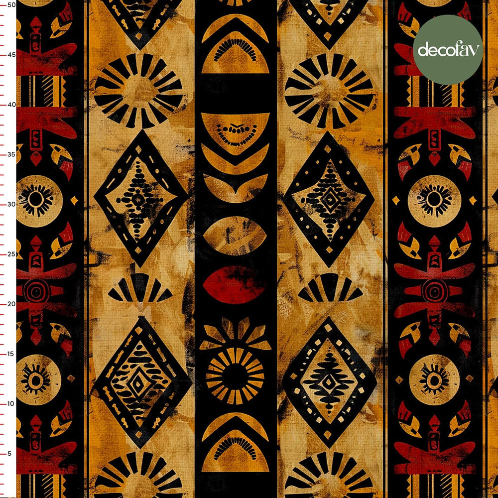 Modern Afrika Geometrik Desenli Dijital Baskılı Kumaş - Decofav | Kırlent, Sofra Tekstili, Kumaş