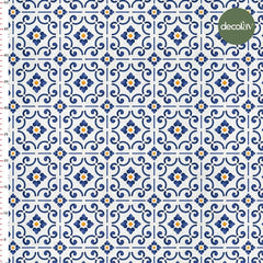 Geometrik Çini Fayans Desenli Dijital Baskılı Kumaş - Decofav | Kırlent, Sofra Tekstili, Kumaş