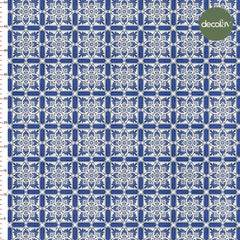 Geometrik Yaprak Çini Desenli Dijital Baskılı Kumaş