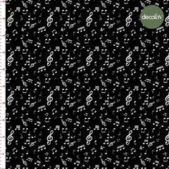 Digitally Printed Fabric with Musical Note Pattern