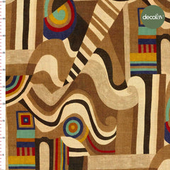 African Themed Ethnic Dreams Patterned Digital Printed Fabric