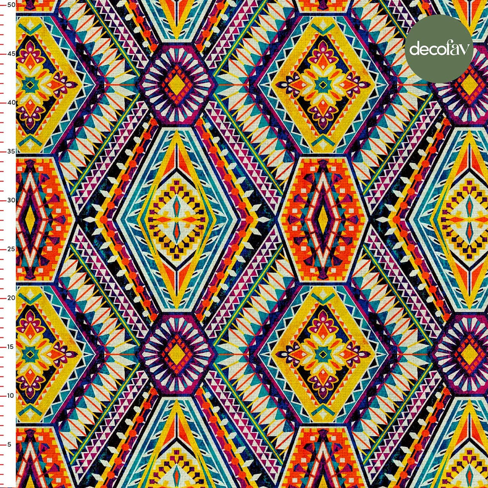 Bohemik Renk Patlaması Desenli Dijital Baskılı Kumaş - Decofav | Kırlent, Sofra Tekstili, Kumaş