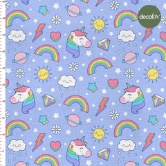 Rainbow Cloud Unicorn Colorful Children's Patterned Digital Printed Fabric
