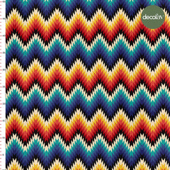 Zigzag Patterned Digital Printed Fabric