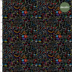 Digitally Printed Fabric with Mathematical Formula Pattern