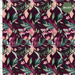 Abstract Flower Leaf Patterned Digital Printed Fabric