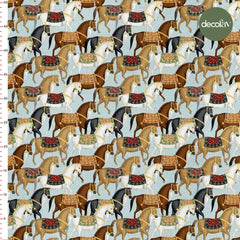 Digital Printed Fabric with Horsemen's Land Noble March Pattern