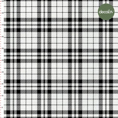Black and White Plaid Digital Printed Fabric