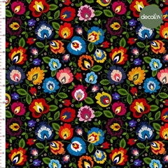 Abstract Floral Patterned Digital Printed Fabric