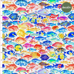 Digitally Printed Fabric with Fish Magic Pattern