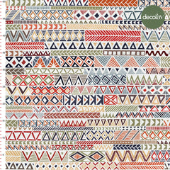 Etnik Harmoni Renkli Geometri Desenli Dijital Baskılı Kumaş - Decofav | Kırlent, Sofra Tekstili, Kumaş