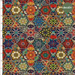 Ethnic Colorful Geometric Patterned Digital Printed Fabric