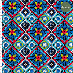 Digitally Printed Fabric with Ethnic Colorful Motif Pattern