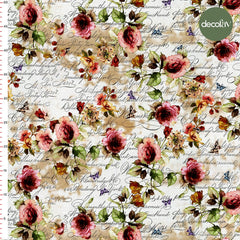 Handwritten Floral Patterned Digital Printed Fabric