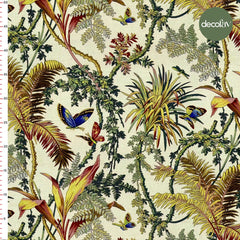 Tropikal Doğanın Dansı Desenli Dijital Baskılı Kumaş - Decofav | Kırlent, Sofra Tekstili, Kumaş