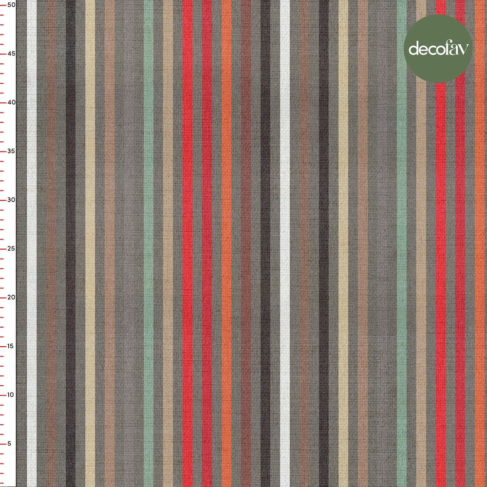 Sıcak Harmoni Çizgi Desenli Dijital Baskılı Kumaş - Decofav | Kırlent, Sofra Tekstili, Kumaş