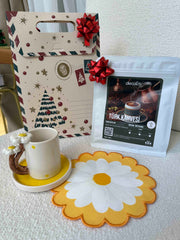 Papatya2 Kahve, Puanlı Fincan ve Kokteyl Peçetesi Hediye Seti