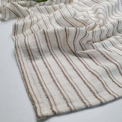 Natural Woven Striped Fabric Linen Effect Runner