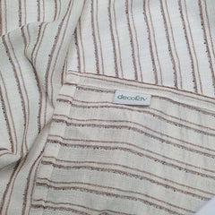 Natural Woven Striped Fabric Linen Effect Runner