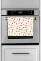 Sweet Noel – Kırmızı Şekerli Lazer Kesim Fırın Örtüsü - 43x55cm