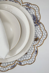 Honey Bee Bloom Nakışlı Amerikan Servis (2’li Set)