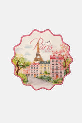 Paris Pembe Bahar Desenli Nakış Kenar Koktey Peçetesi 1 Adet