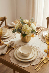 Petra Bej Kumaş Nakışlı Amerikan Servis 40x40cm - 2 Adet