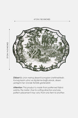 Pastoral Yeşil Toile Desenli Nakışlı Amerikan Servis 2 Adet